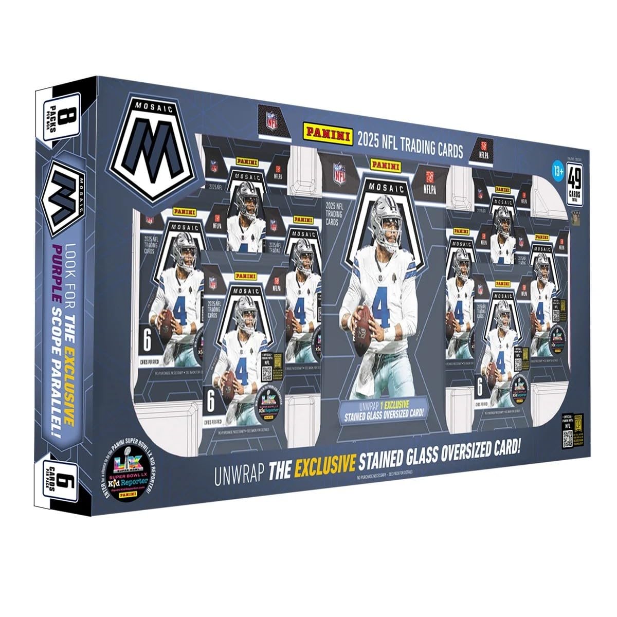 2025 Mosaic Football Trading Card Box Oversized Card B675318