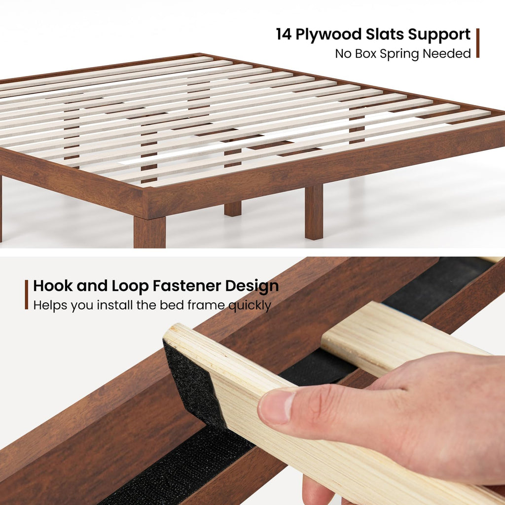 14 Inches Wood Platform Bed Frame King Size W592