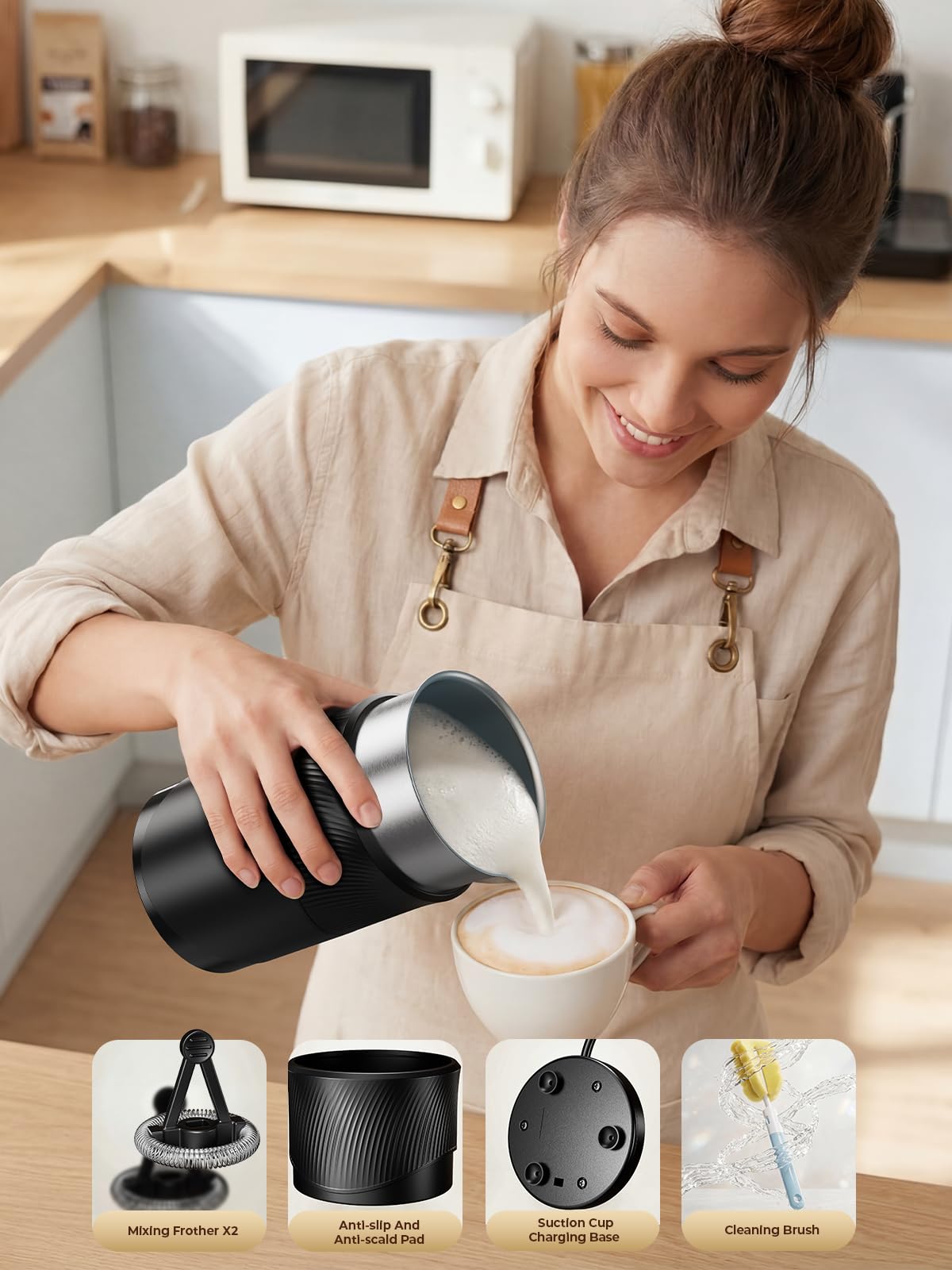 350ml Electric Milk Frother 4-in-1 Hot & Cold U153608