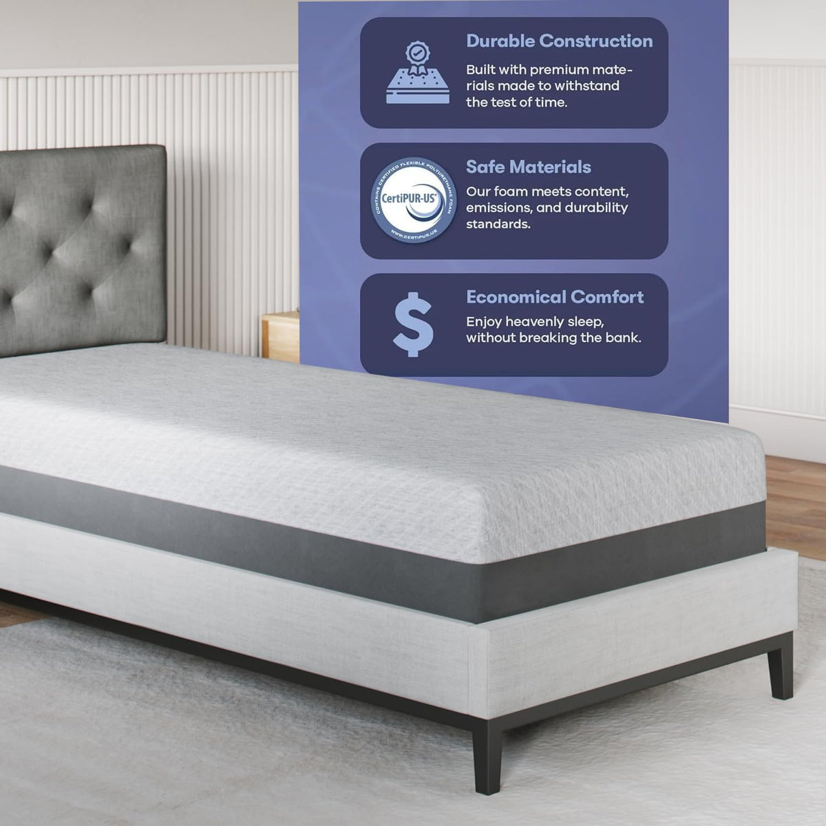 8 Inch Twin Gel Memory Foam Mattress Z56011