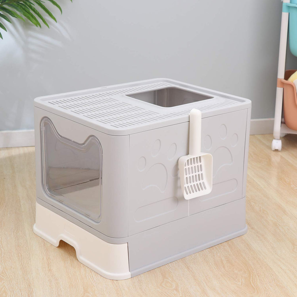 Large Foldable Cat Litter Box with Lid and Scoop P11200