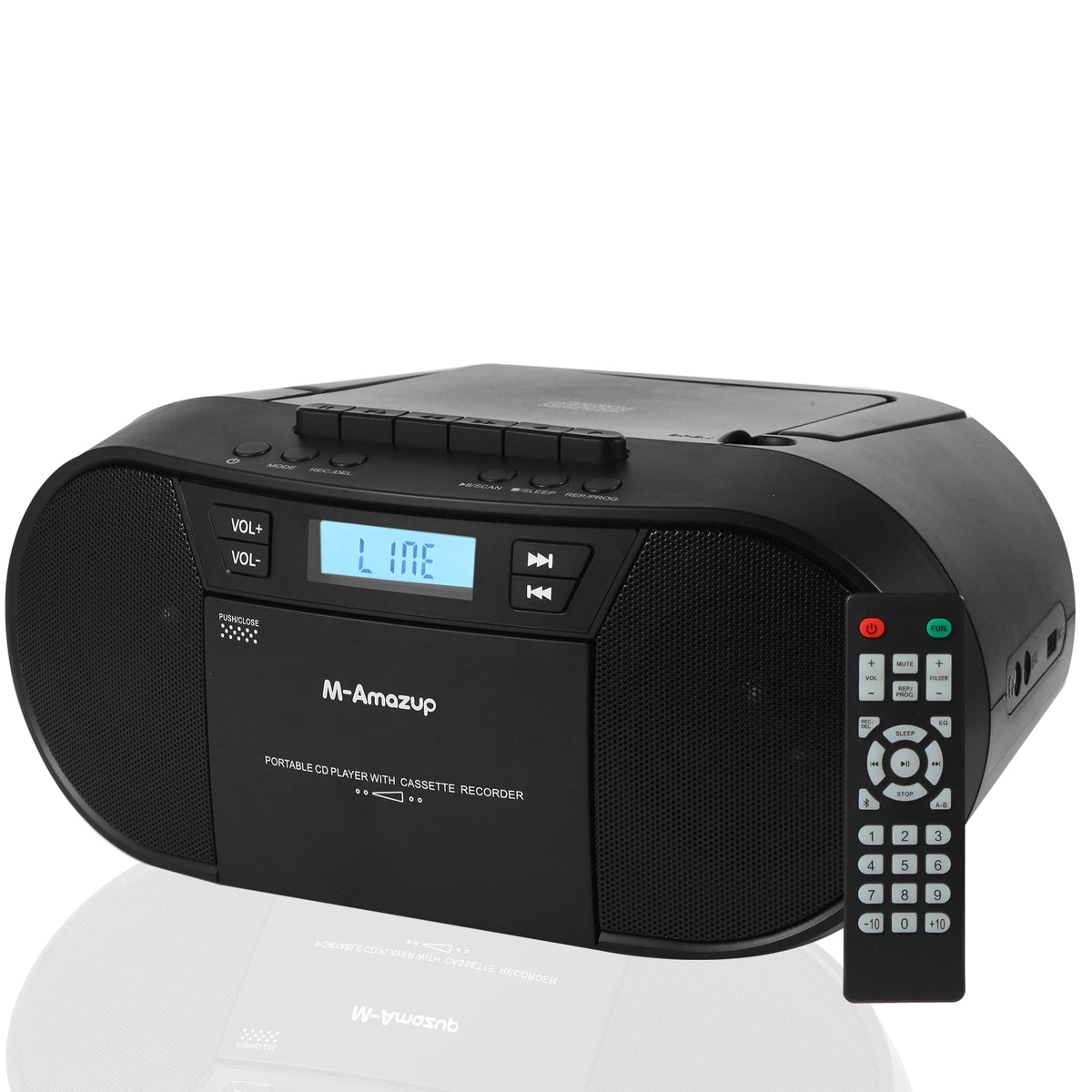 Portable CD Cassette Boombox with Bluetooth MP3 USB FM Radio J905065