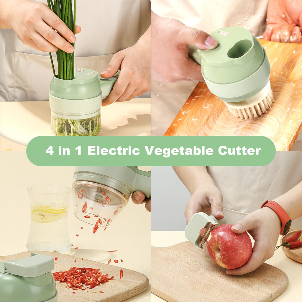 Portable Wireless Electric 4-in-1 Vegetable Cutter Set P6142