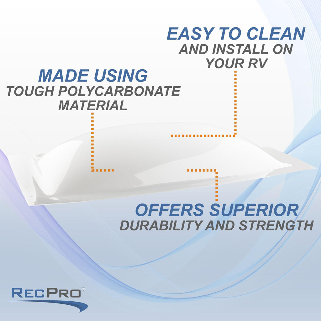 White Impact Resistant RV Skylight Dome L313