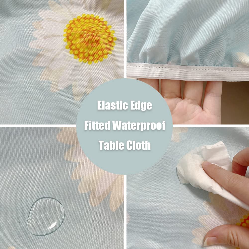 Elastic Edge Polyester Fitted Tablecloth for 30"x30" Square Table C36566