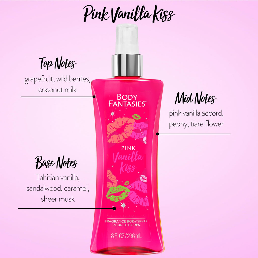 Cotton Candy Pink Vanilla Body Spray 8 Fluid Ounce 2-Pack V57663