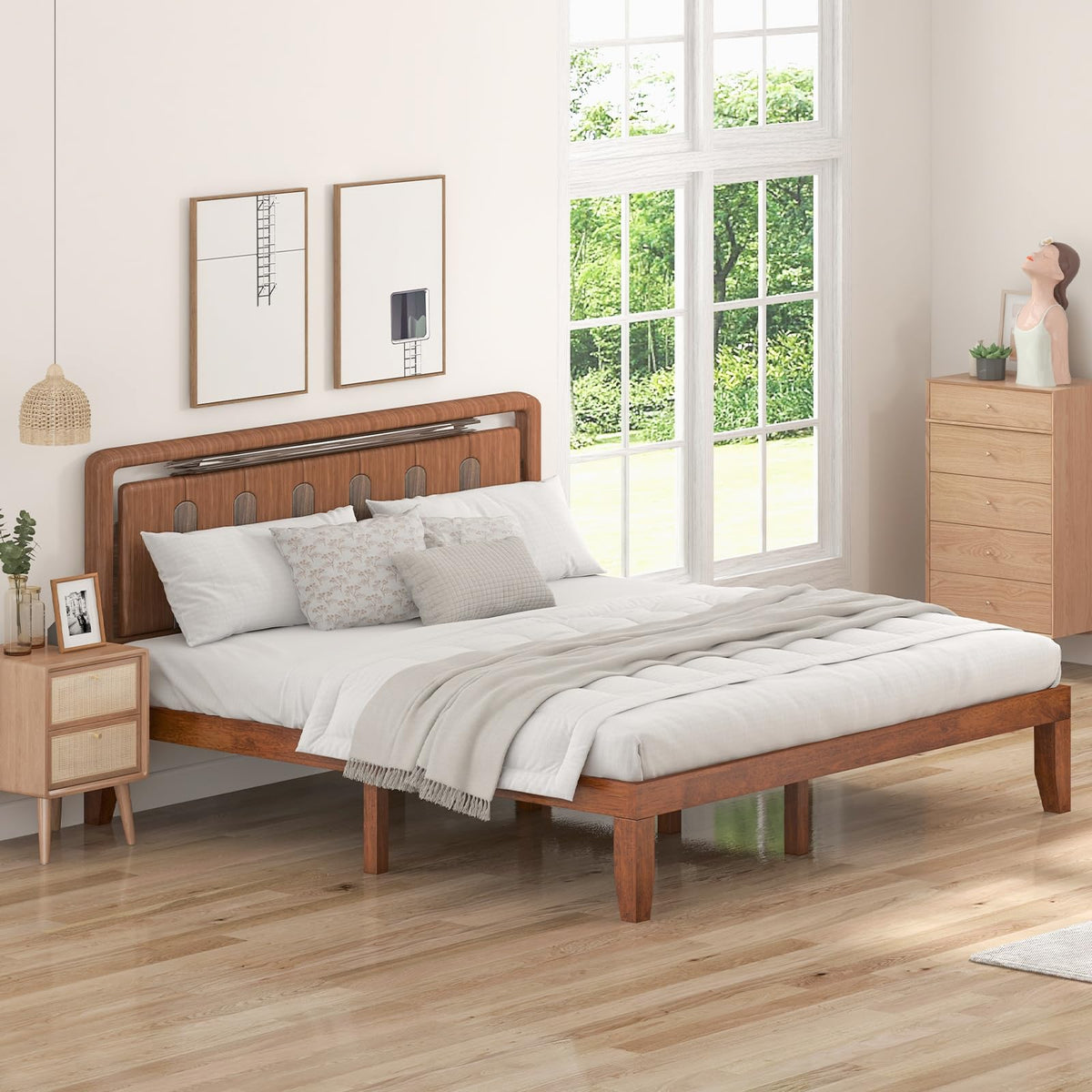 14 Inches Wood Platform Bed Frame King Size W592