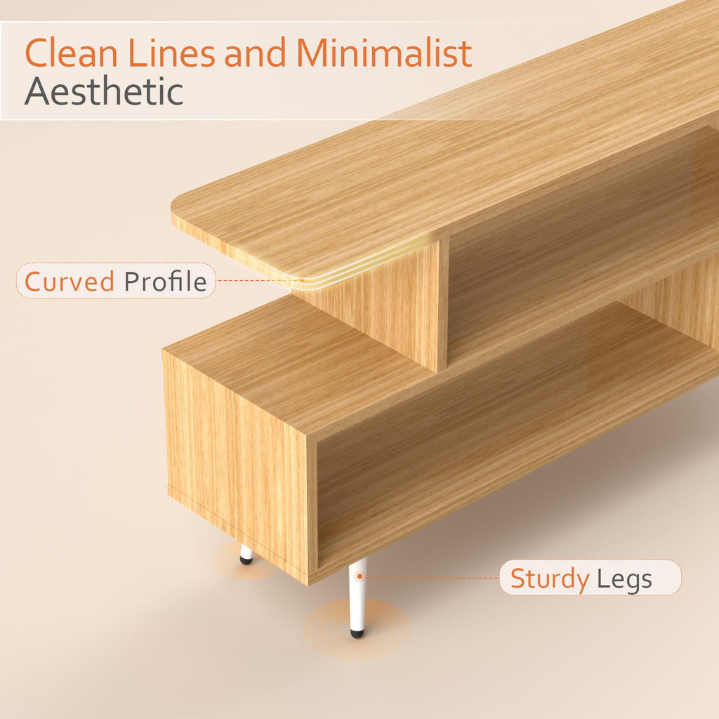 TV Stand with 3 Open Storage Shelf Y861