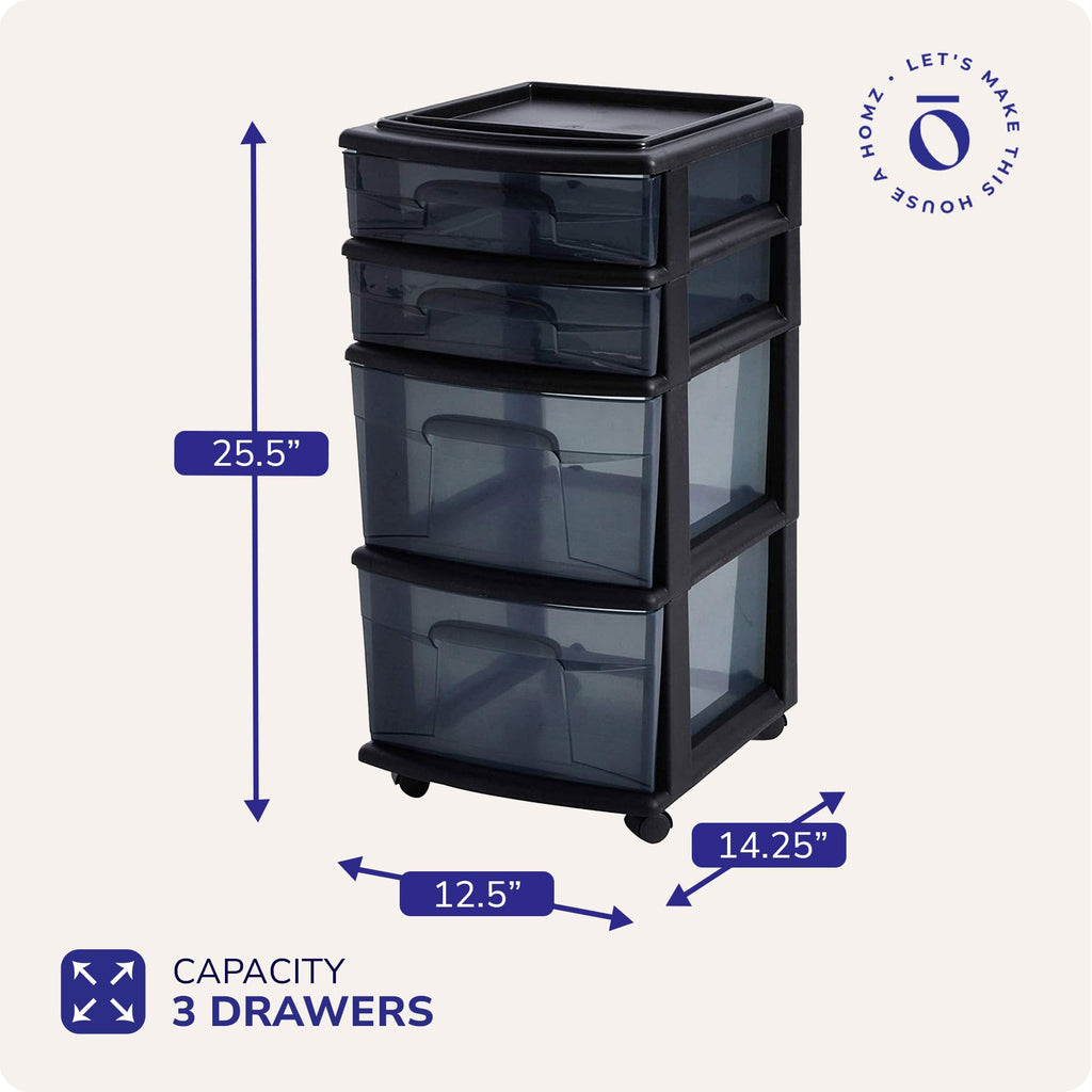 4-Tier Storage Cart with Removable Wheels W3671