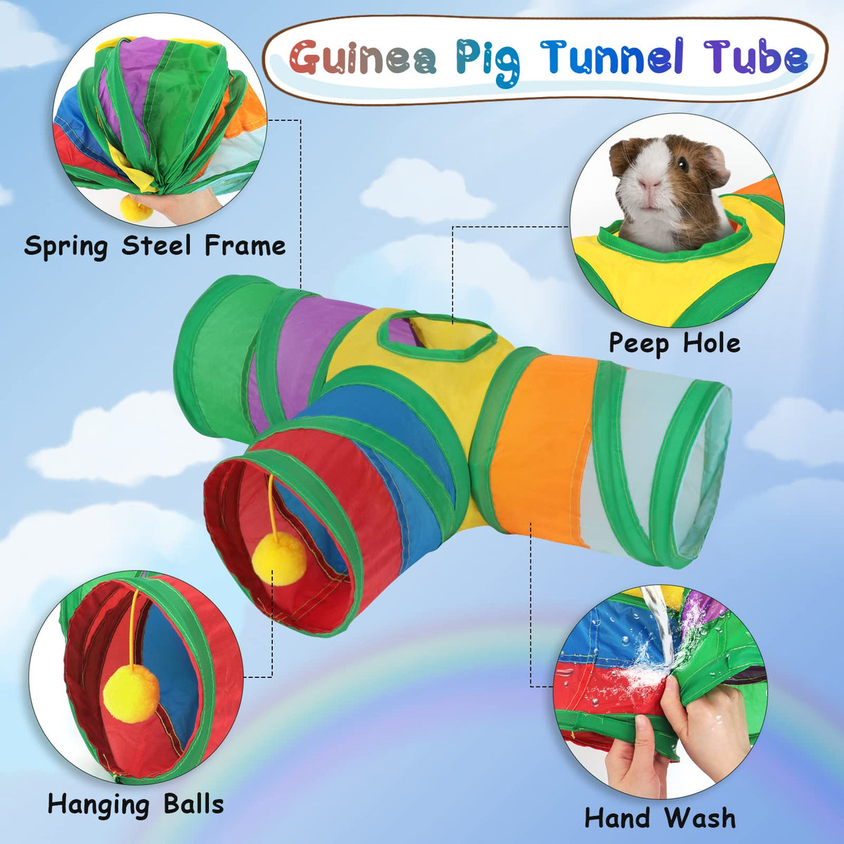 Guinea Pig Tunnels & Tubes Collapsible Small Animal Hideout G616284