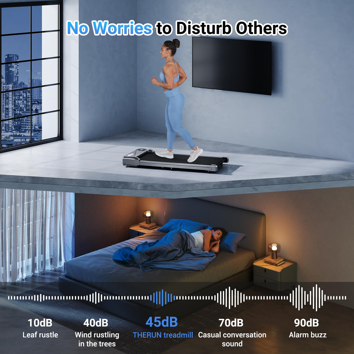 Portable Mini Treadmill 2.5HP 265 lbs Weight Capacity Y380