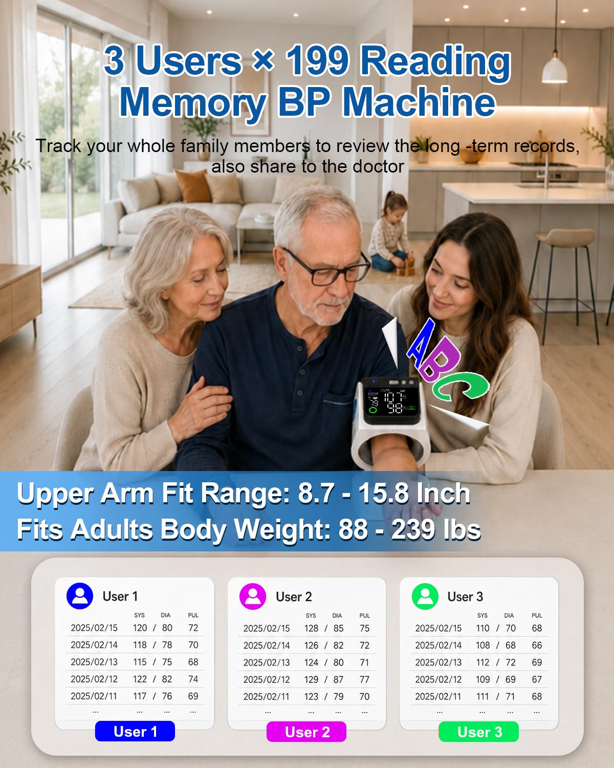 Upper Arm Blood Pressure Monitor 8.7-15.8" Cuff S31850