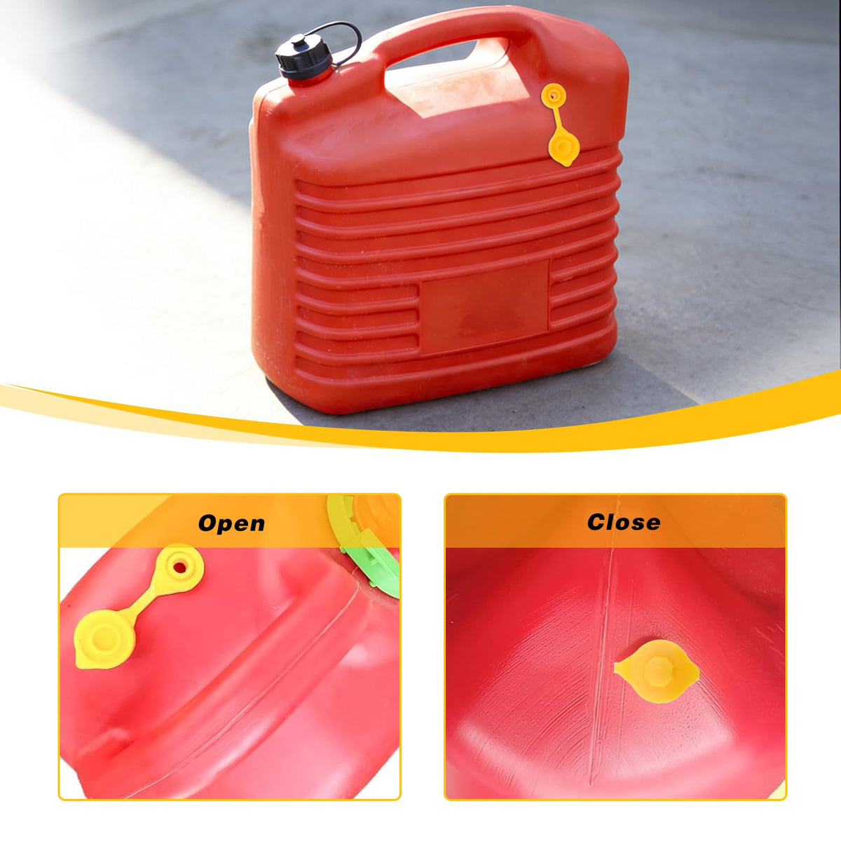 Yellow Plastic Gas Can Vent Caps G5954