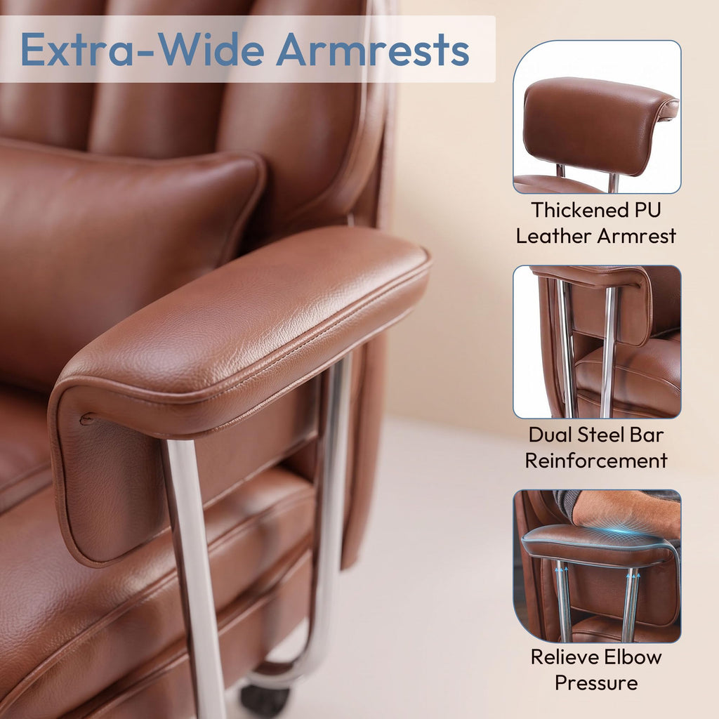 Brown Ergonomic Leather Office Chair O66375
