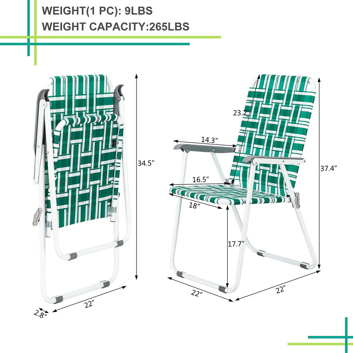 2 Pack Webbed Folding Chair Q91898