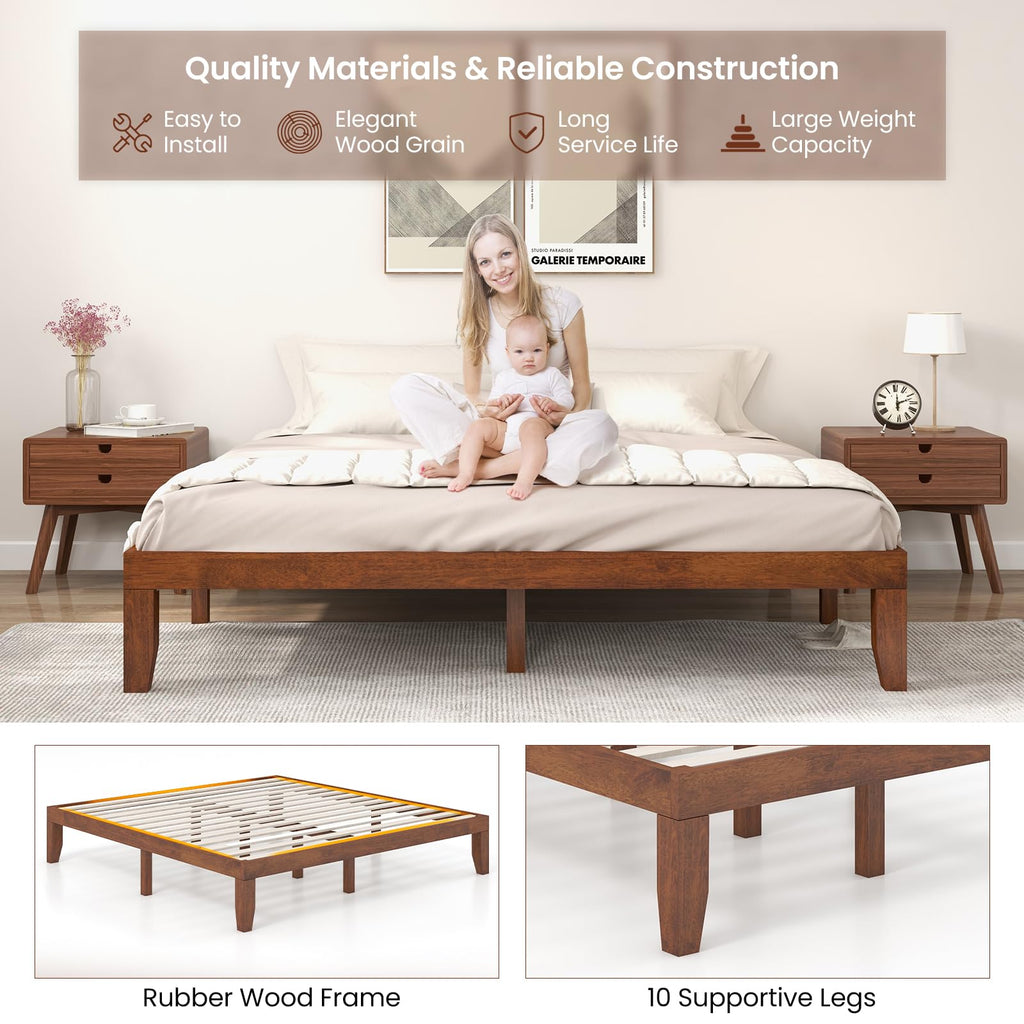 14 Inches Wood Platform Bed Frame King Size W592