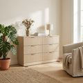 Natural Wood 6 Drawer Dresser I474
