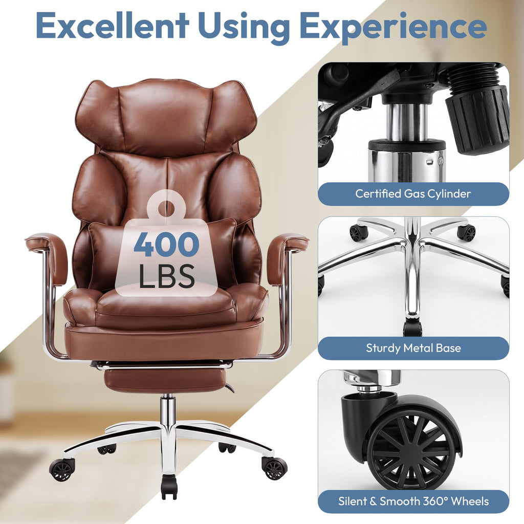 Brown Ergonomic Leather Office Chair O66375