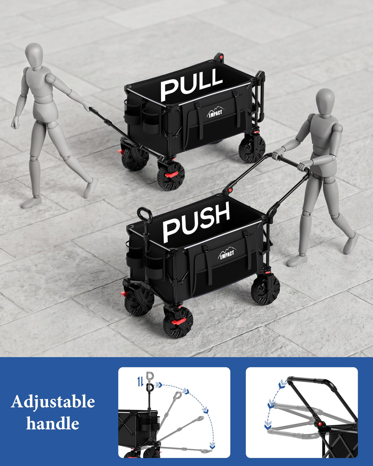 Foldable Push Wagon with Canopy W185569