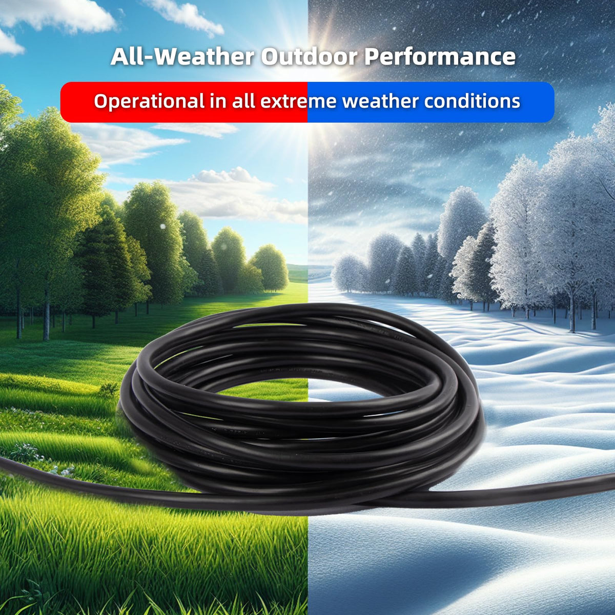 100 FT Waterproof Black 16 AWG Extension Cord S279237