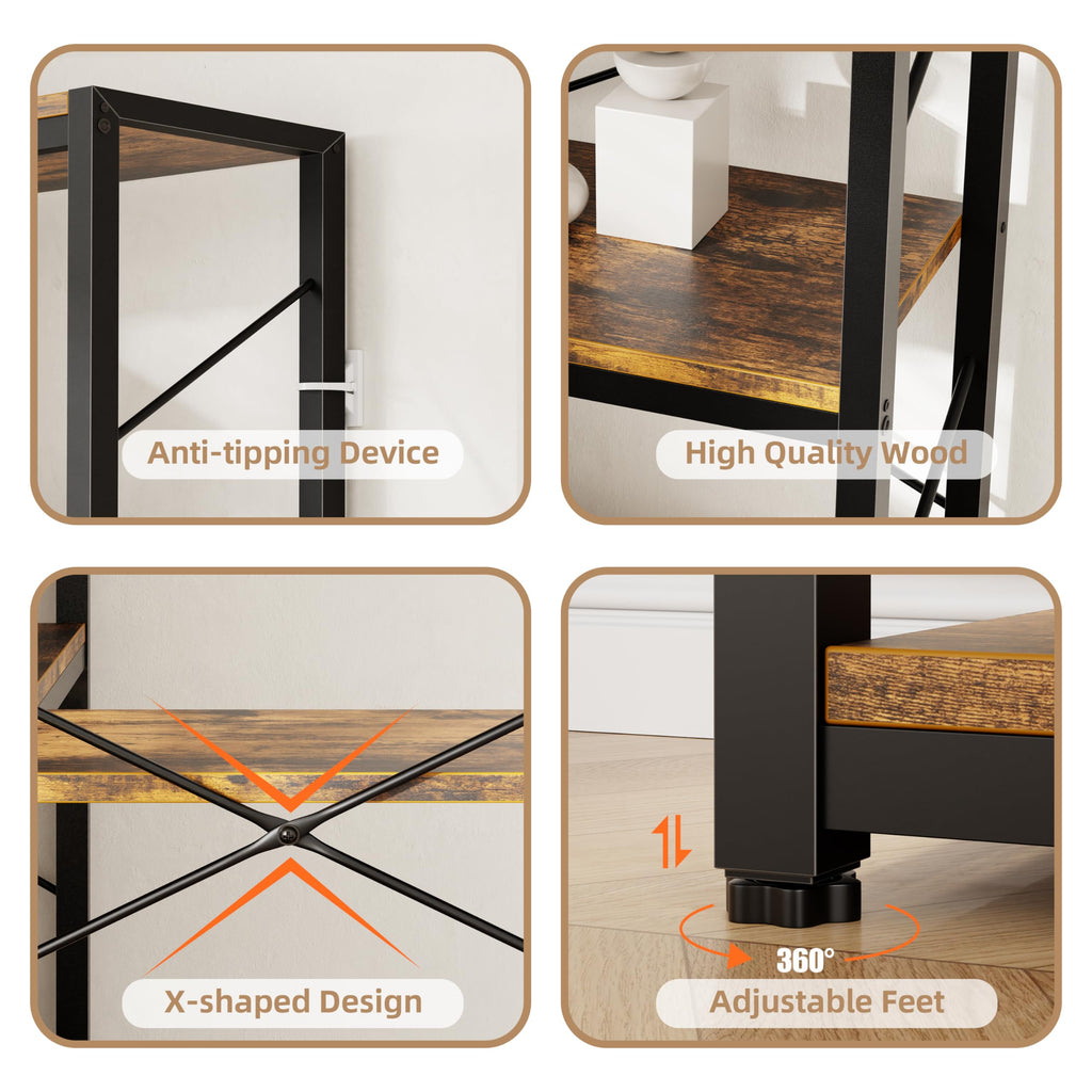 5 Tier L Shaped Corner Bookshelf L74862