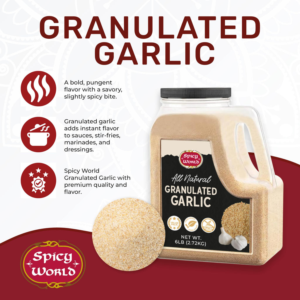 Granulated Garlic 6 LB Jar Gluten Free Non-GMO K18753