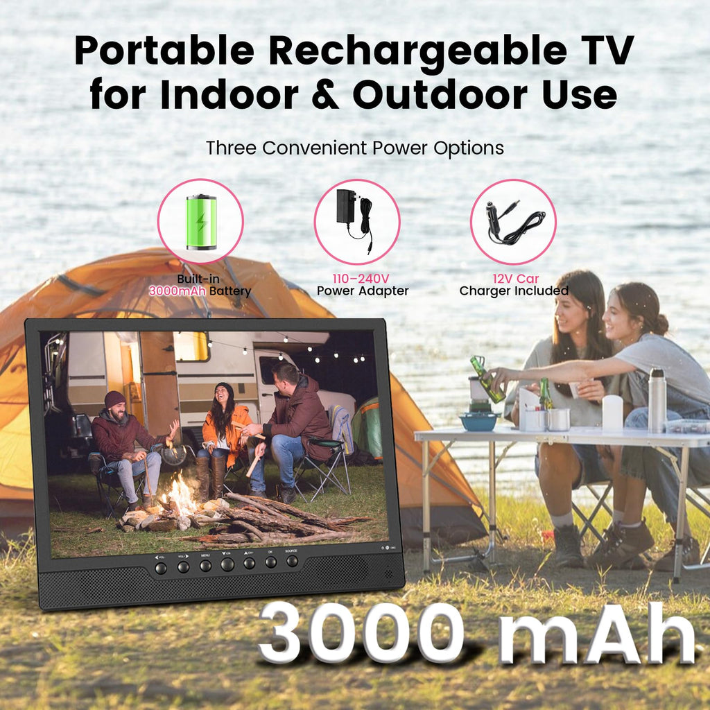 14 Inch Portable Rechargeable TV with Built-in Battery O724