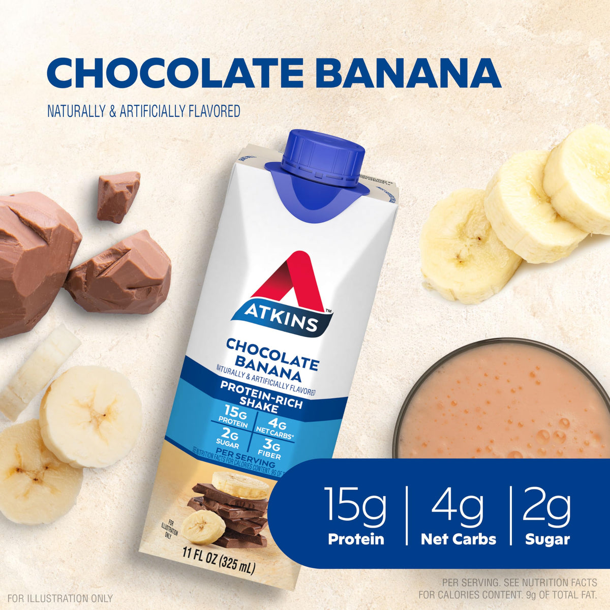 Chocolate Banana & Café Caramel Protein Shake, 15g Protein, Keto Friendly Y26549