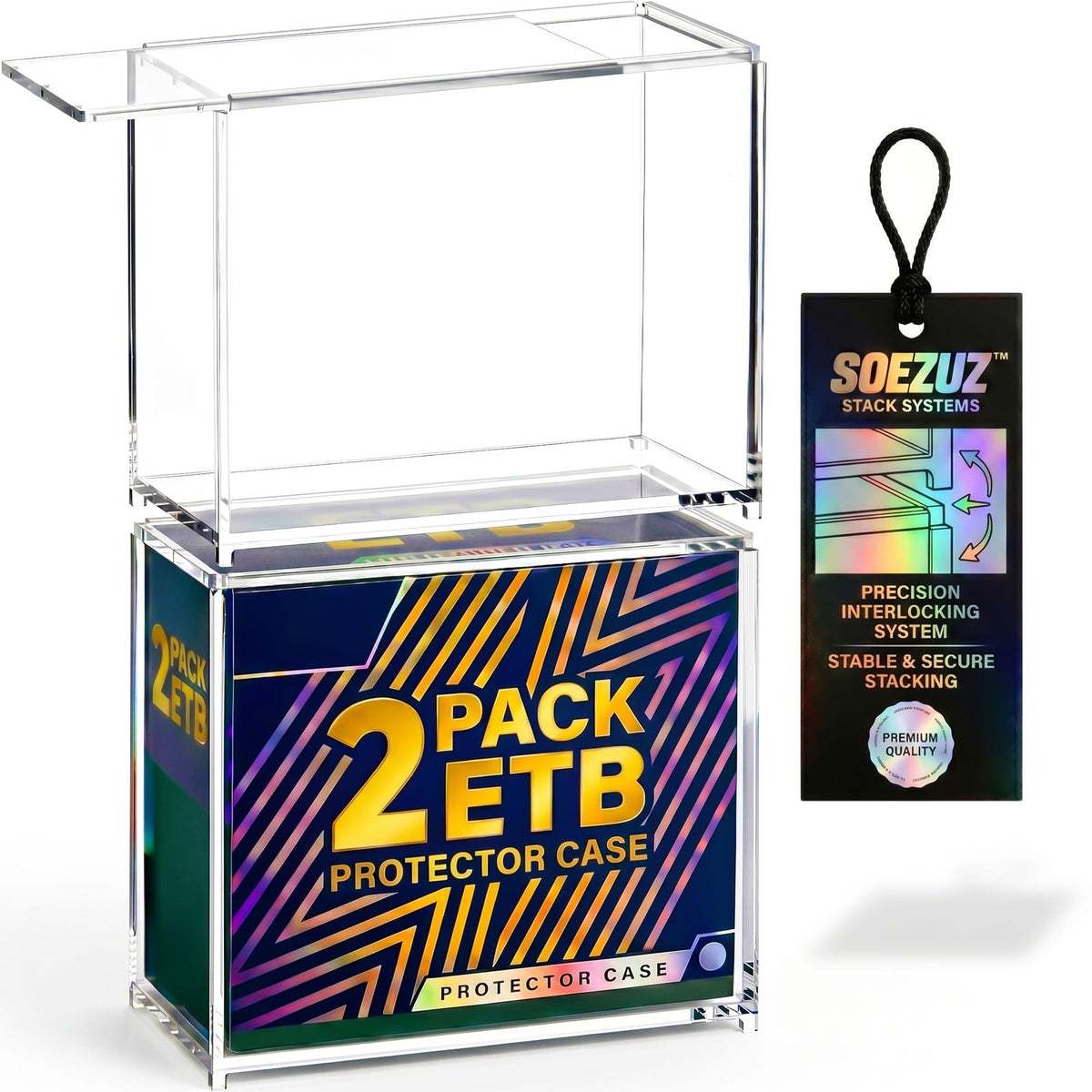 2 Pack Acrylic Case Stackable Magnetic Protector for ETB Storage X716596