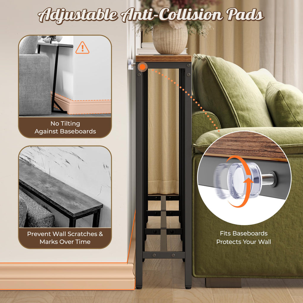 Narrow Sofa Table with 2 Power Outlets and USB-C Port A42671