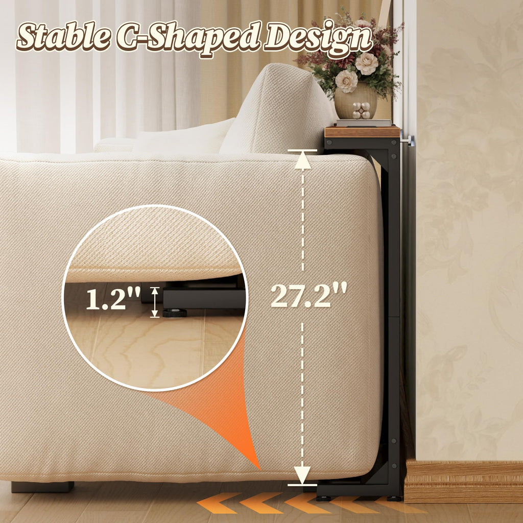 Extendable Behind Couch Table with Outlets U21147
