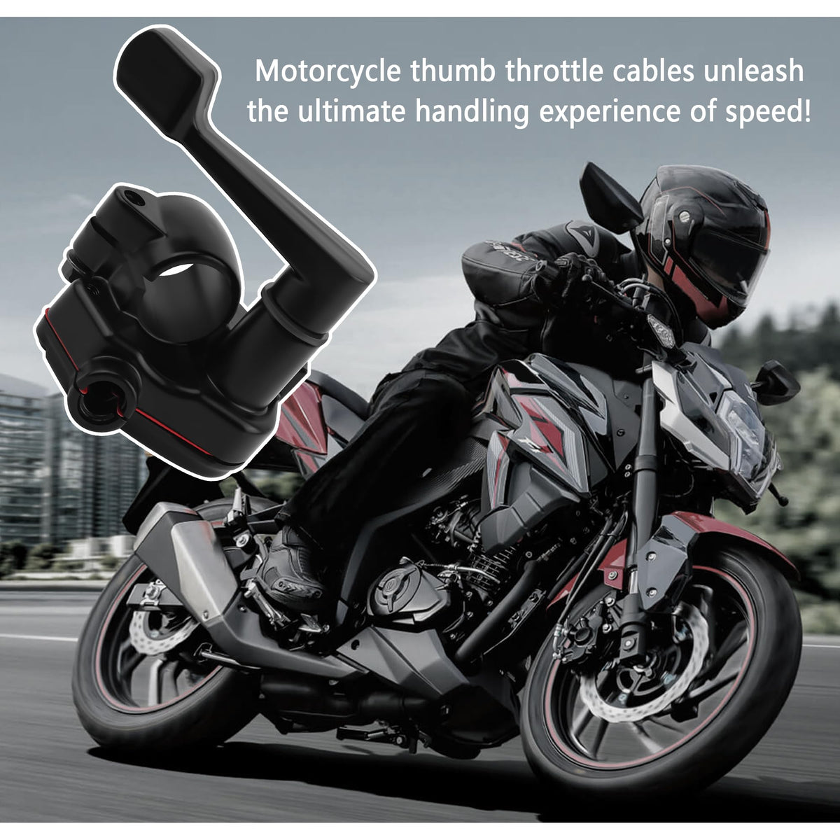 22mm Thumb Throttle Kit with Cable Aluminum Motorcycle ATV L919235
