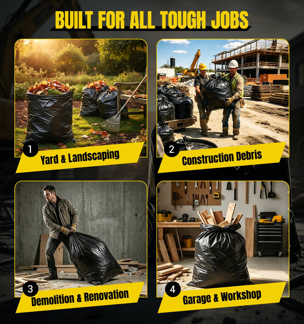 55 Gallon Heavy Duty 2 Mil Black Garbage Bags R99023