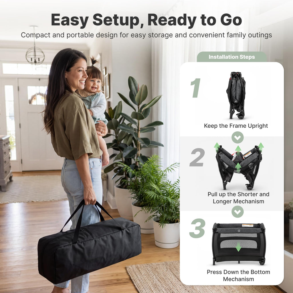 4-in-1 Pack and Play with Bassinet, Diaper Changer, Playpen E8481