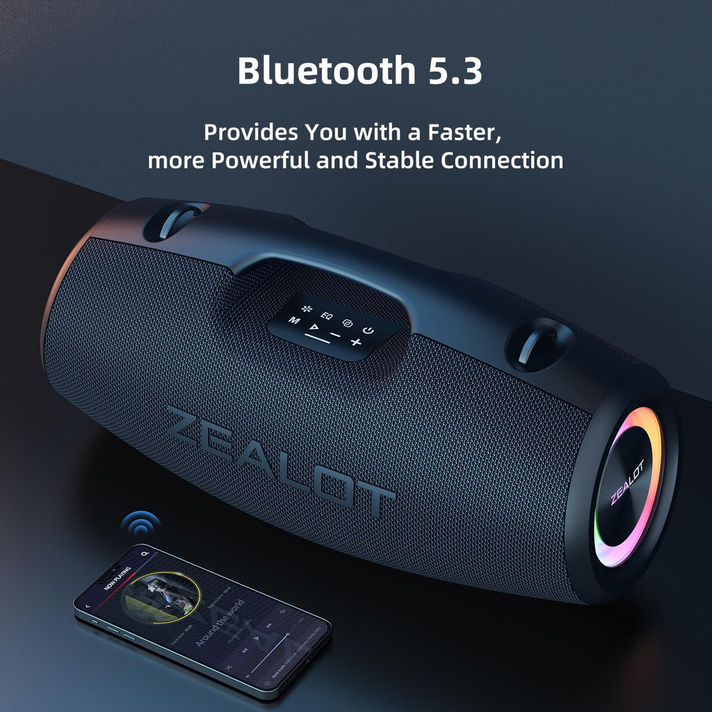 Black 120W Portable Waterproof Bluetooth Speaker J2134