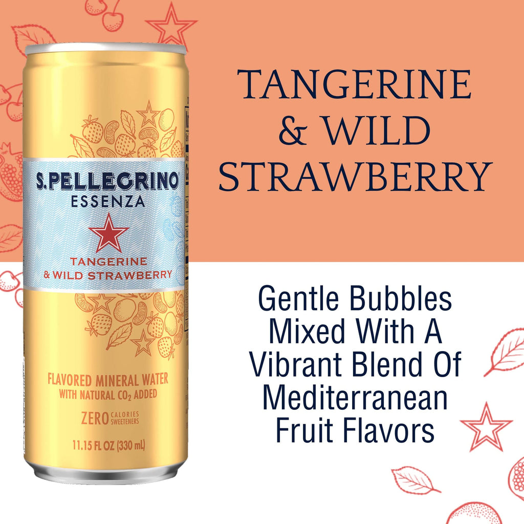 Tangerine & Wild Strawberry Sparkling Water 11.15 Fl Oz (Pack of 8) O165