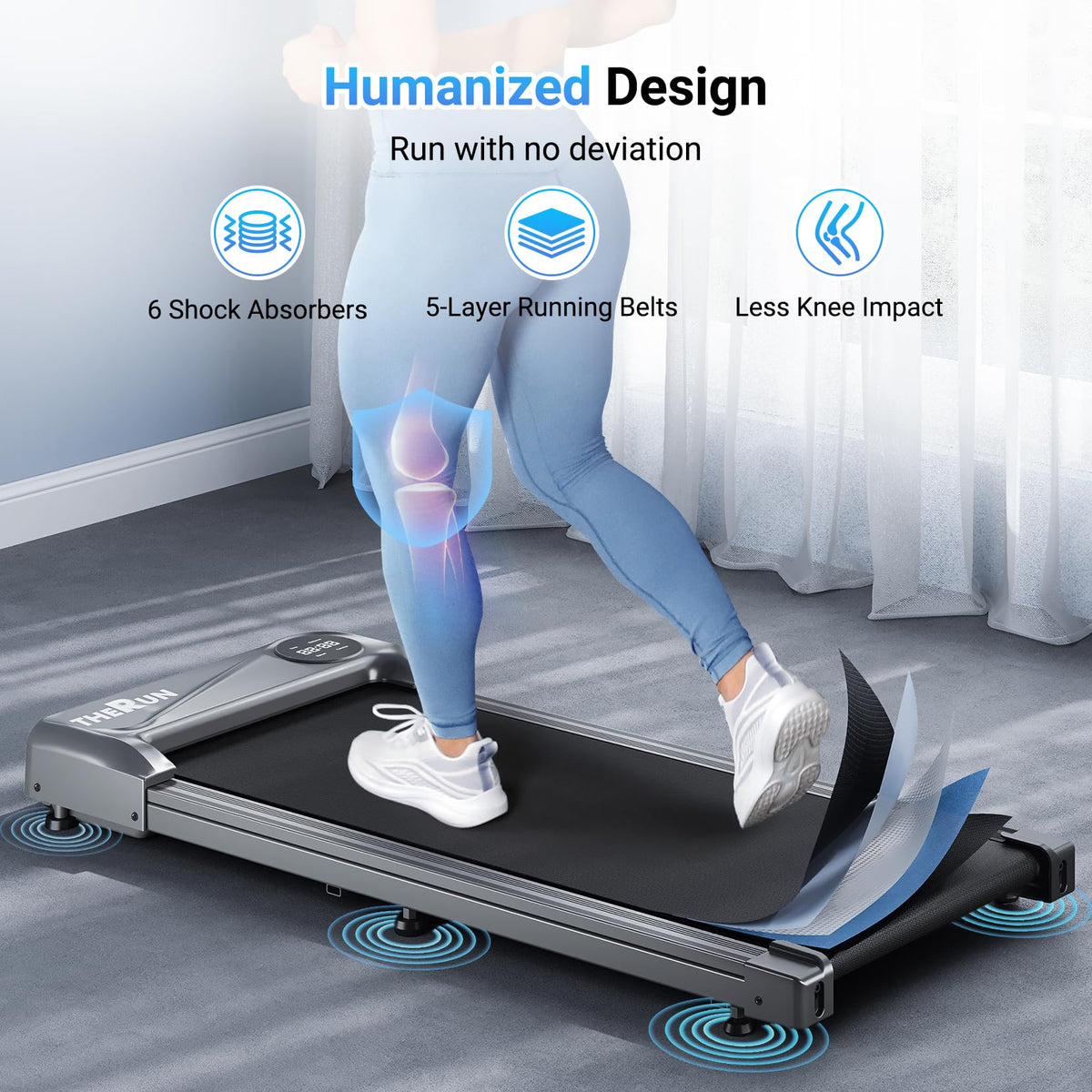 Portable Mini Treadmill 2.5HP 265 lbs Weight Capacity Y380
