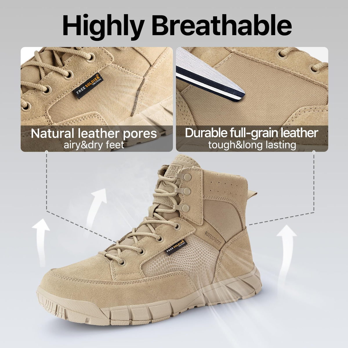 Men's 6 Inches Lightweight Waterproof Suede Leather Work Boots L770