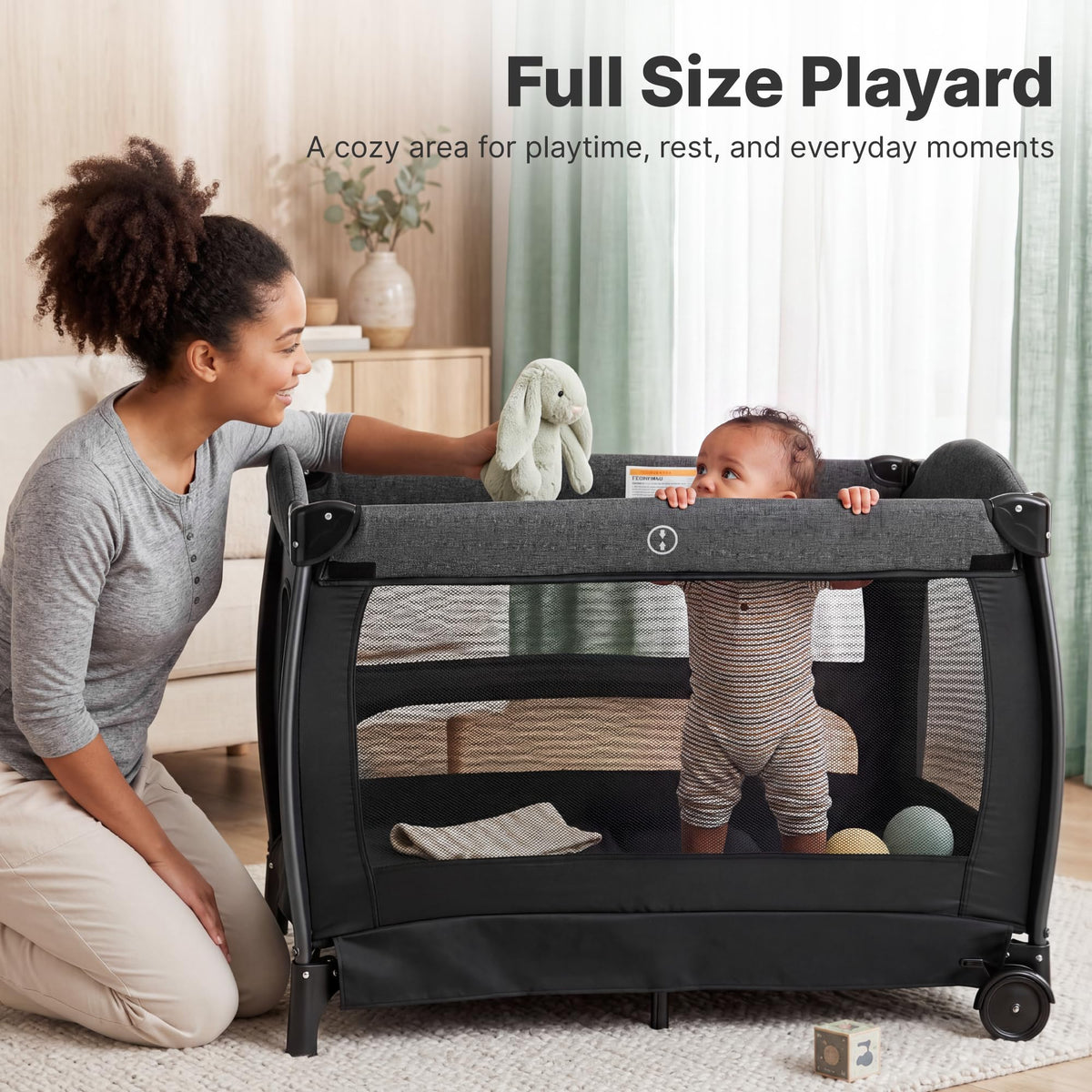 4-in-1 Pack and Play with Bassinet, Diaper Changer, Playpen E8481