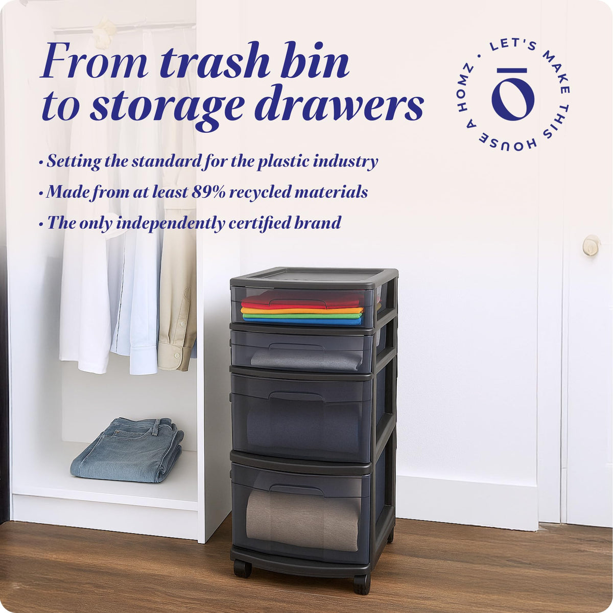 4-Tier Storage Cart with Removable Wheels W3671