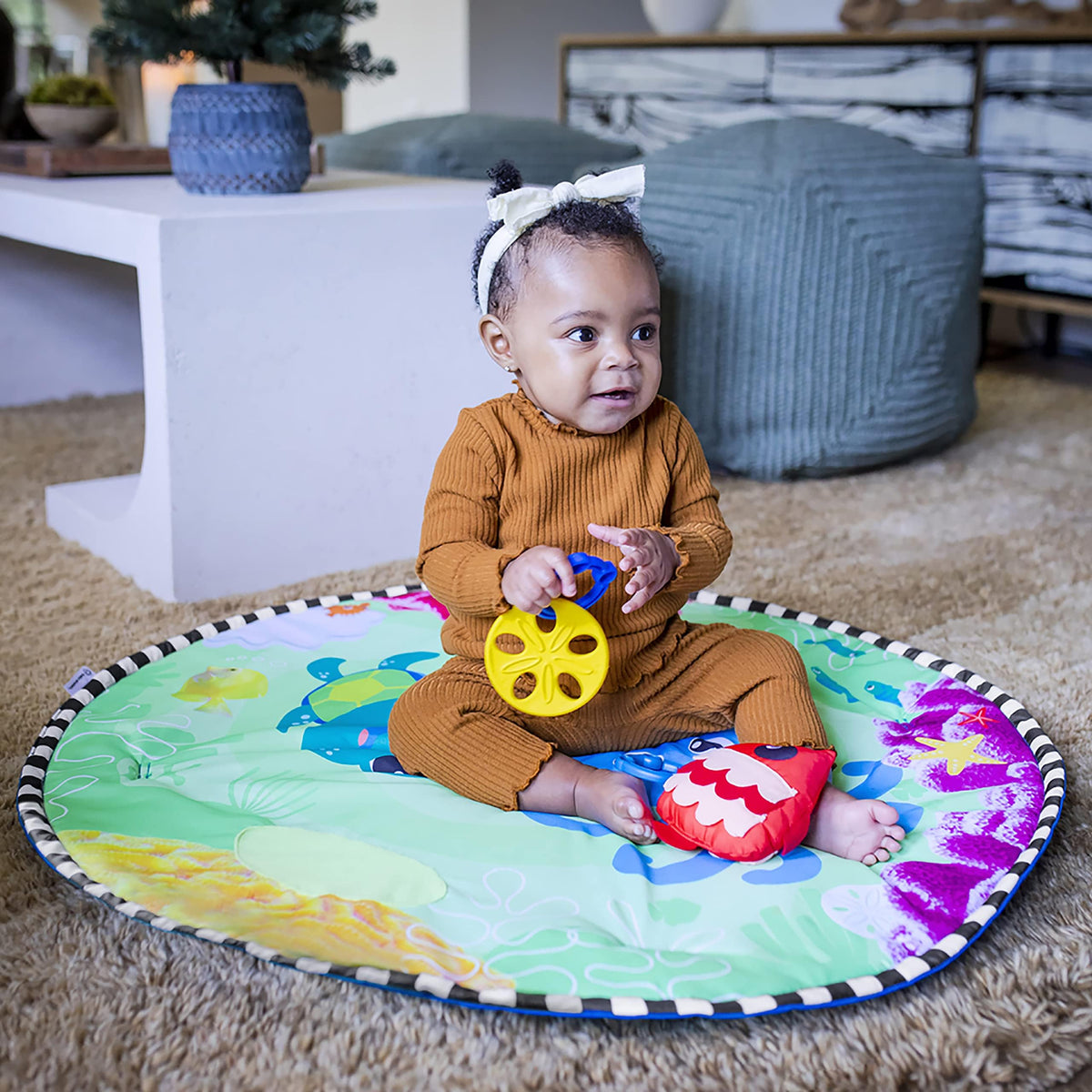 2-in-1 Water Mat Tummy Time Activity Play Gym Sensory Toys E46658