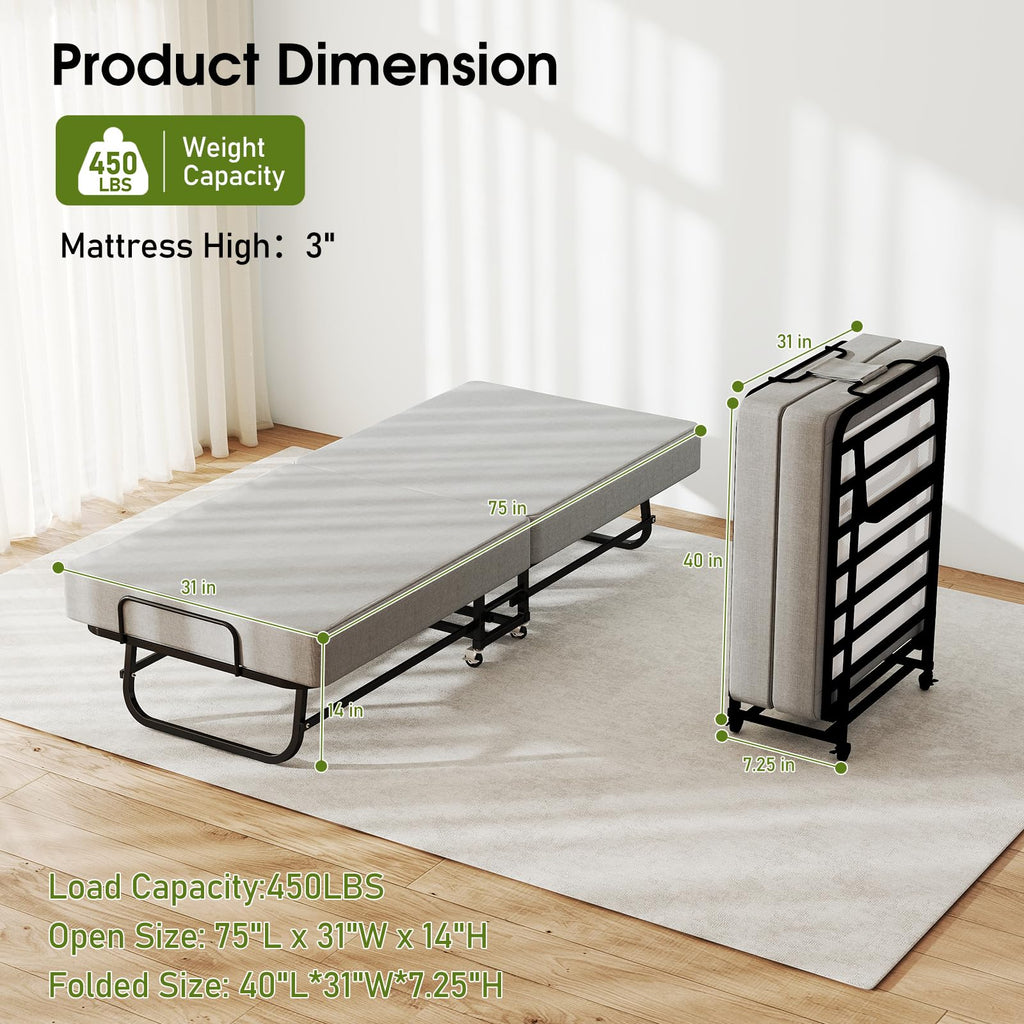 Folding Bed 75" x 31" S324242