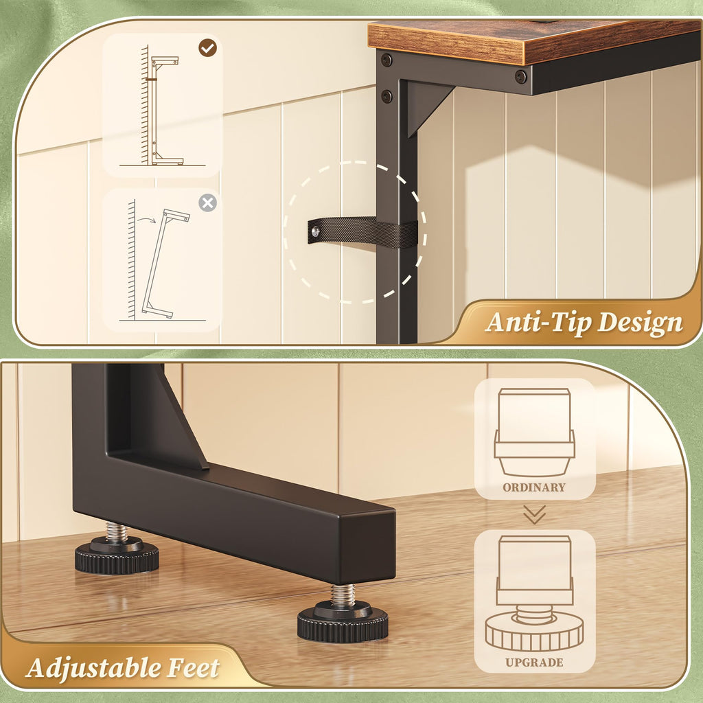 Extendable Behind Couch Table with Outlets U21147