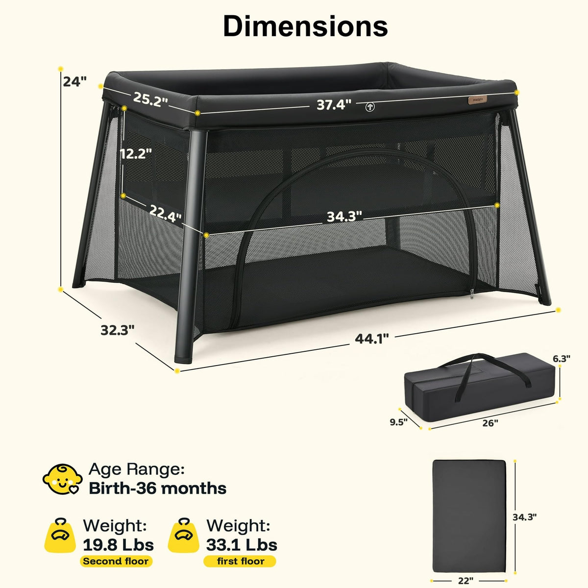 Portable Baby Playard with Mattress Y222