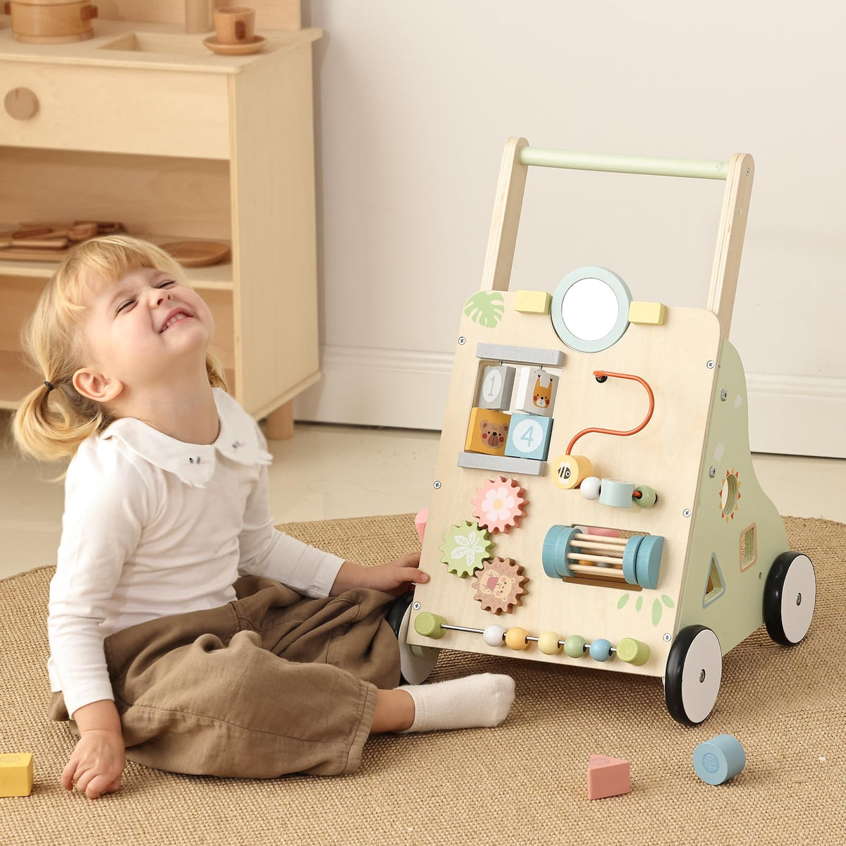 Wooden Baby Walker with Wheels N339
