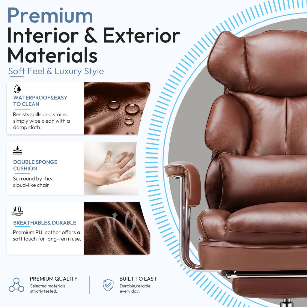 Brown Ergonomic Leather Office Chair O66375