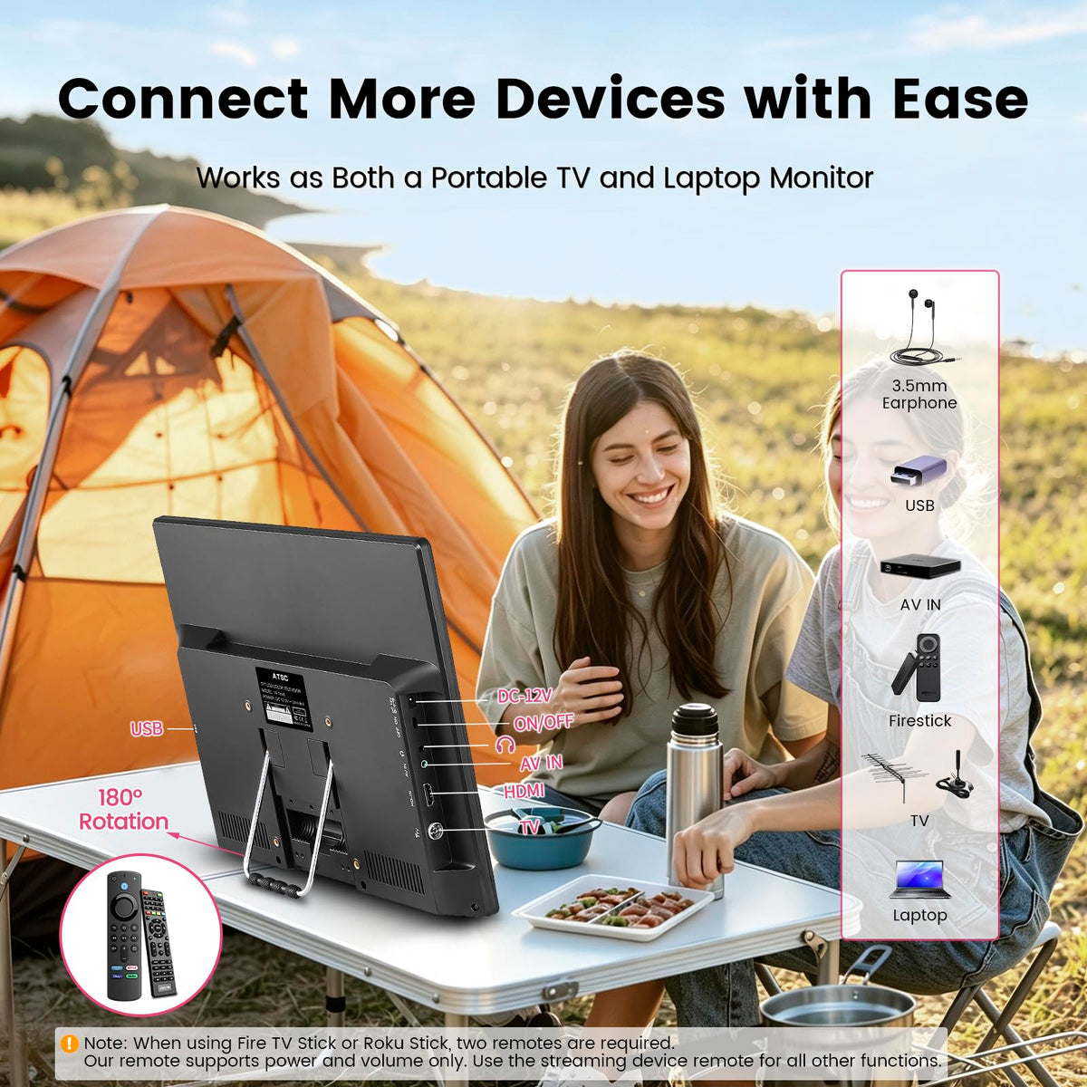 14 Inch Portable Rechargeable TV with Built-in Battery O724