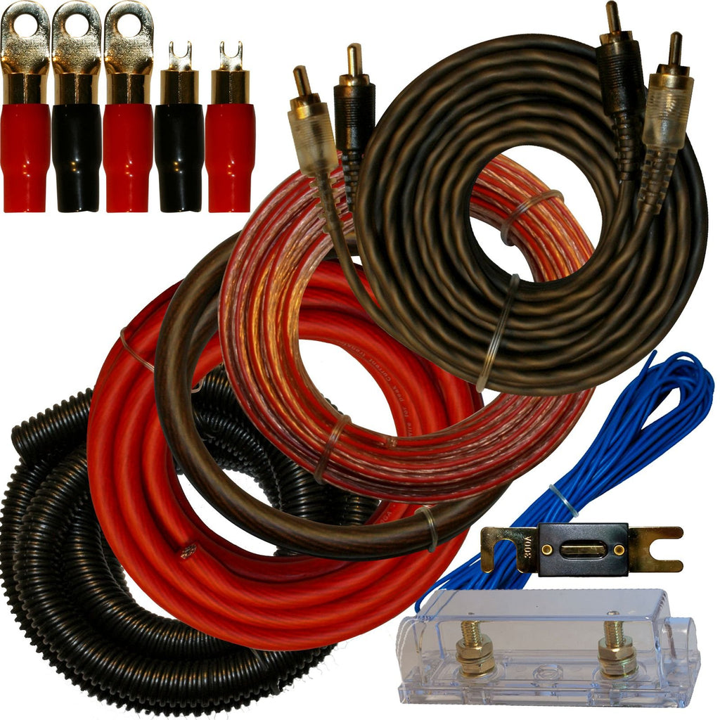 0 Gauge Amplifier Power Kit 1/0 Ga Cables 4500W F4561