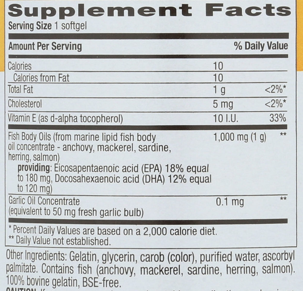 Omega-3 1000Mg Fish Oil 200-Softgel O975