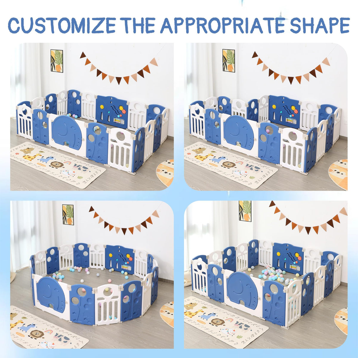 18-Panel Foldable Baby Playpen S9997